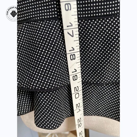 White House Black Market Polka Dot Peplum Blazer Ruffle Collar Size 12 - Picture 10 of 12